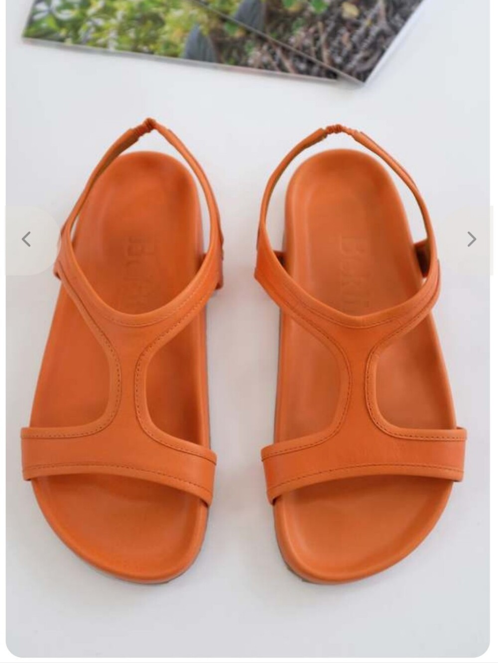 Beklina Persimmon Leather Sandals